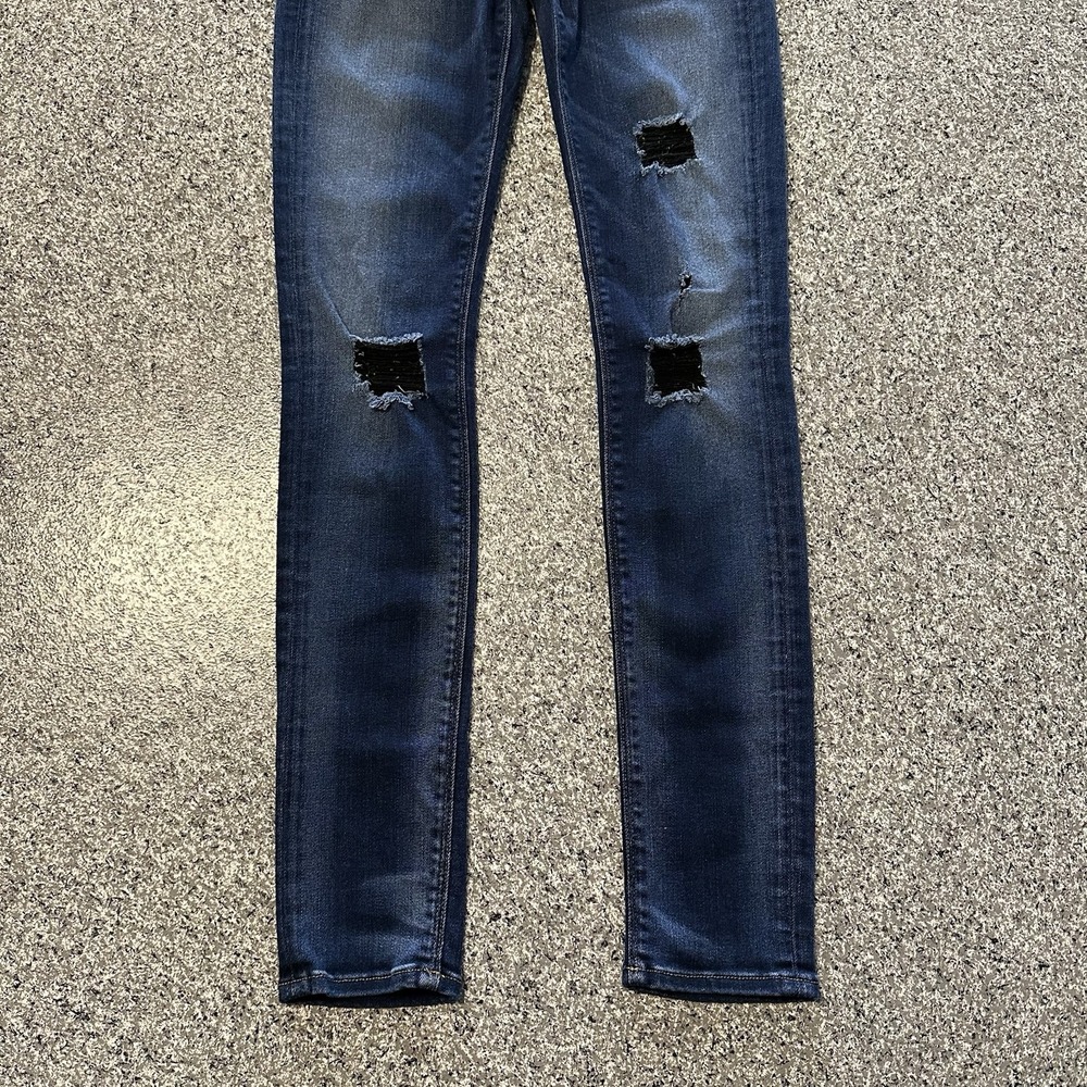 Hudson Jeans Womens 24x28 Nico Super Skinny Mid Rise Dark Wash Denim Distressed - Picture 3 of 10